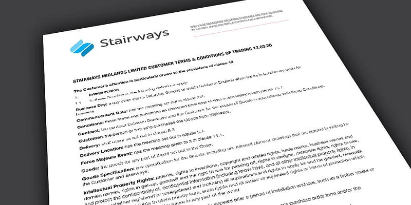 Stairways Terms and Conditions of Trading