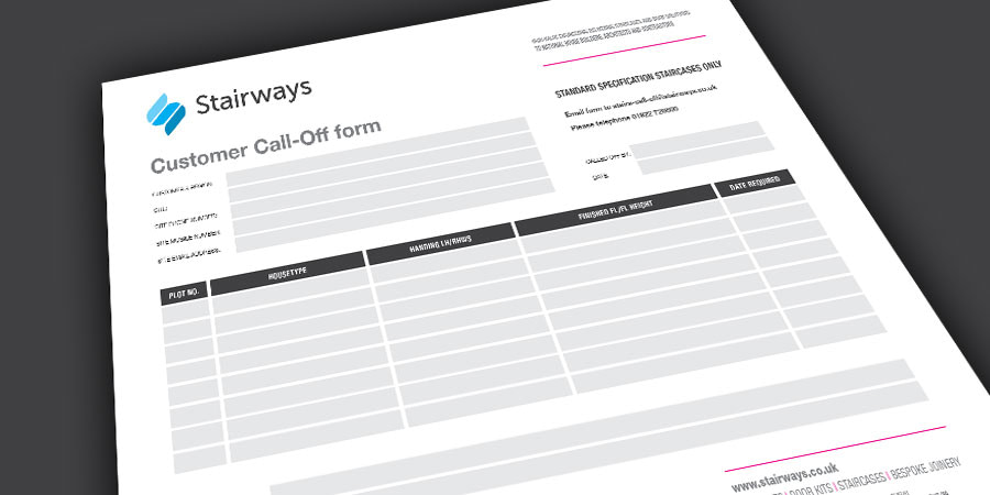 Call-off form - Stairways